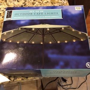 Outdoor String lights for round umbrella.